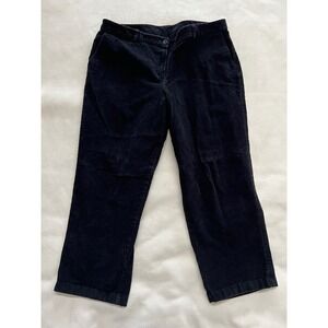 LL Bean Womens Corduroy Pants Favorite Fit Black Size 18 Petite